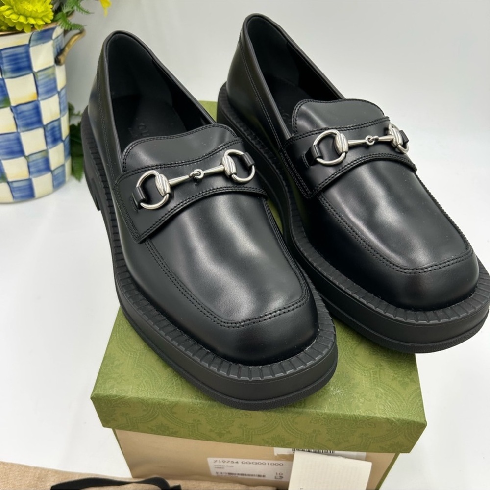 SOLD !!!! Men’s Gucci, leather horsebit chunky loafer size 10 fits 10.5 US